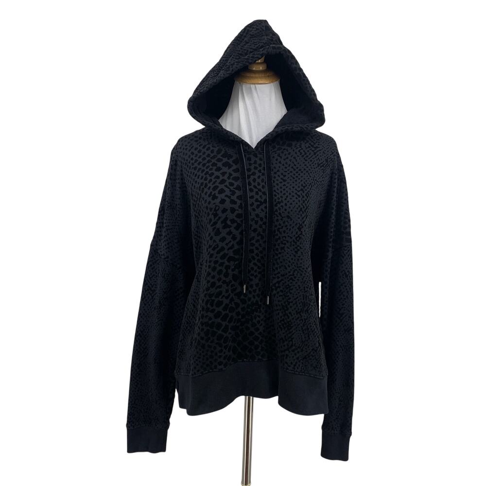 Rails Hoodie Women L Large Nico Flocked Cobra Velvet Textured Dropped Shoulders